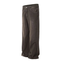 Mens Long Pants Washed Dyed Jeans Autumn Casual Hawaiian Daily Wear-Resistant American Style Pants Men's Clothing Unisex 2024