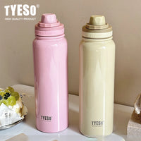 Tyeso Thermos Bottle Car Insulated Flask Water Tumbler for Outdoor Sports Travel Vacuum Flasks Stainless Steel Thermal Cup