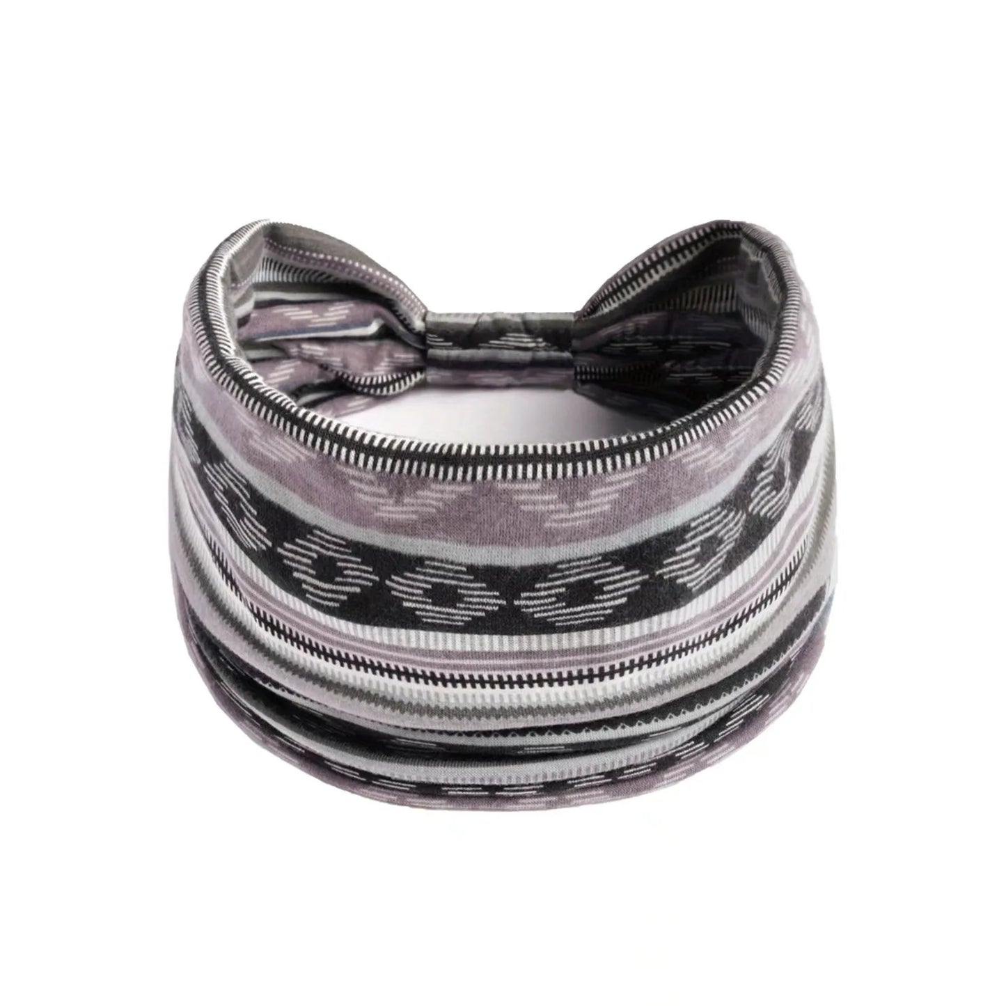 Ladies Wide Elastic Hairband with African Print Knot Sports Yoga Headband Women's Hair Accessory