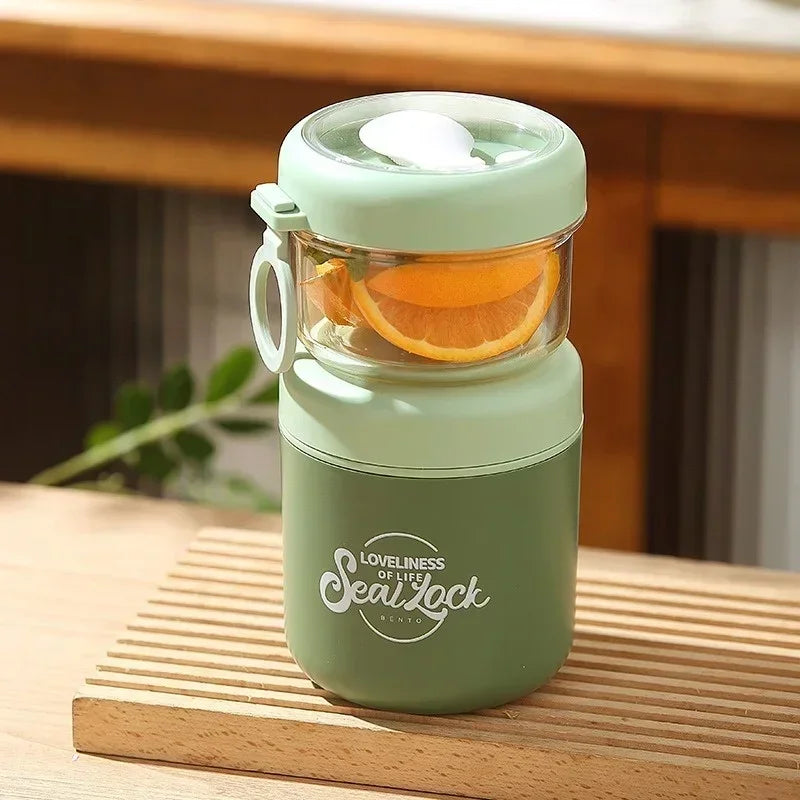 Stainless Steel Soup Cup Breakfast Oat Cups Students Office Workers Portable Milk Fruit Salad Cup Sealed Thermos Container