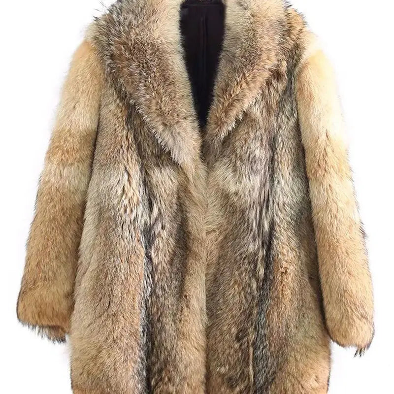 2021 High-end Direct Sales Men's Medium and Long Wolf Fur Coat Fur Coat Mink Fur Coat Men