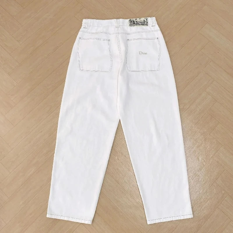 Embroidery men's jeans embroidered European and American letter decoration street style hip-hop gothic fashion pants