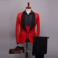 2022 New Men&#39;s Casual Boutique Business Big Black Collar Suit