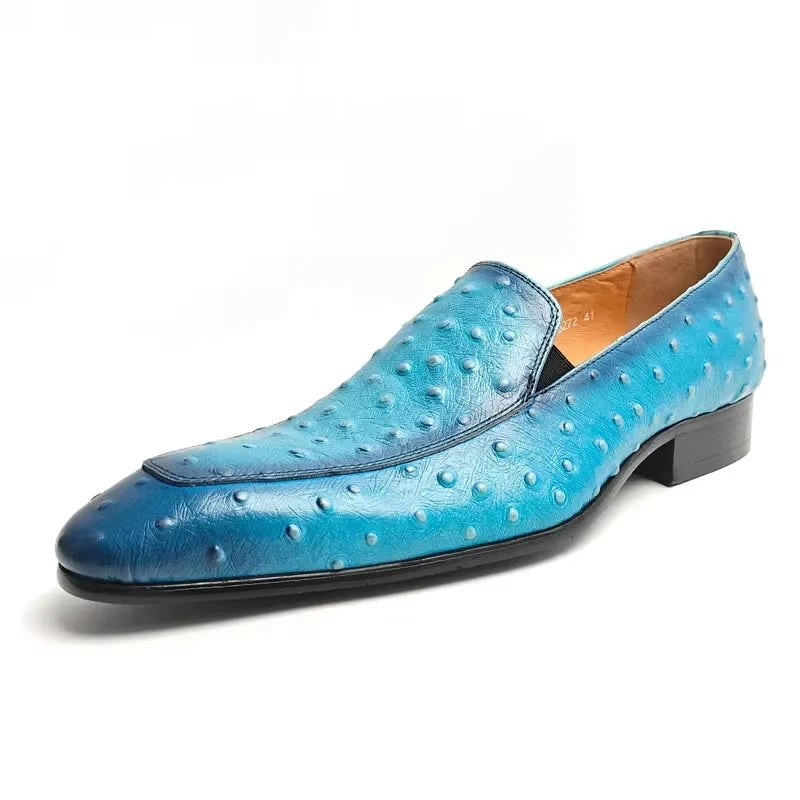 Fashion Blue Loafer Shoes for Men New Design Slip-on Mens Dress Shoe Premium Leather Daily Wearing Casual Comfortable Party Shoe