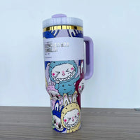 40oz stainless steel straw insulated cup 304 large capacity hot cup ice cup with handle elegant insulated coffee cup