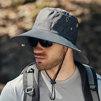 Men's Wide Brim Sun Hat Fisherman Hat Fishing Summer Outdoor Waterproof UV Protection Bucket Cap Riding Hiking Suncreen Sunhat
