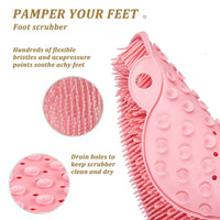 Foot & Back Scrubber Body Shower Brush Reusable Silicone Brush Foot Wash Mat Multifunction Sucker Wall Mat Foot Bathing Tool