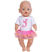 Baby New Born Doll Clothes Fit 17 Inch 43cm Dolls Fashion Mermaid Unicorn Dress Nendroid Clothes Accessories Baby Birthday Gift