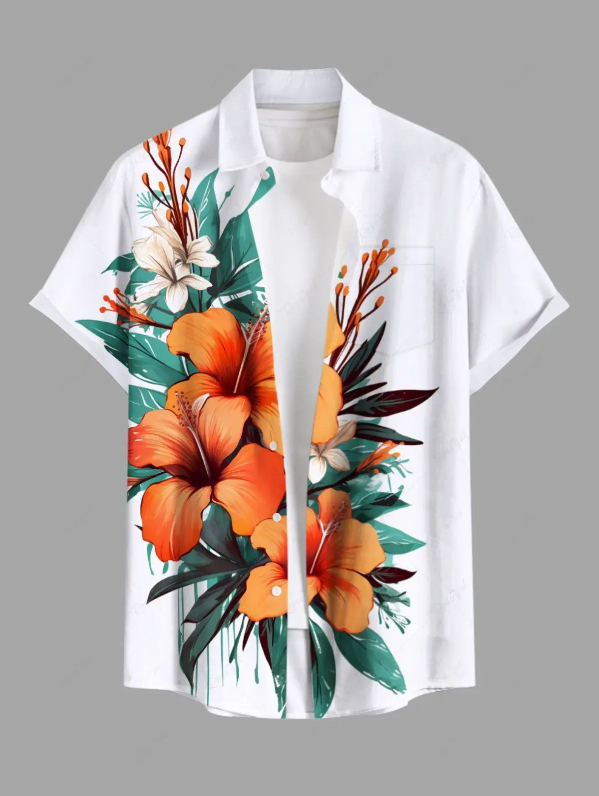 Summer Plus Size Men's Shirt 3D Print Hawaiian Shirts Button Up Beach Vacation Shirts Short Sleeve Shirts Casual Shirts For Men