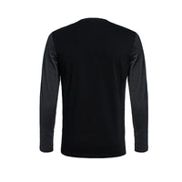 BROWON Autumn Korean Men T Shirt Vintage Style Patchwork Black&Gray O-Neck Long Tshirt Men Clothing 2023 Plus Size M-5XL