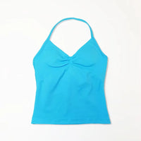 NCLAGEN Gym Longline Strappy Top Women Seamless Yoga Tank With Removable Pads V Neck Workout Clothes Sports Running Fitness Vest