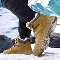 Brand Winter Men's Boots Warm Men's Snow Boots High Quality Leather Waterproof Men Sneakers Outdoor Men Hiking Boots Work Shoes