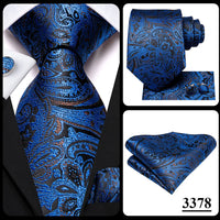 Hi-Tie Blue Business Solid 100% Silk Men's Tie NeckTie 8.5cm Ties for Men Formal Luxury Wedding High Quality Gravata