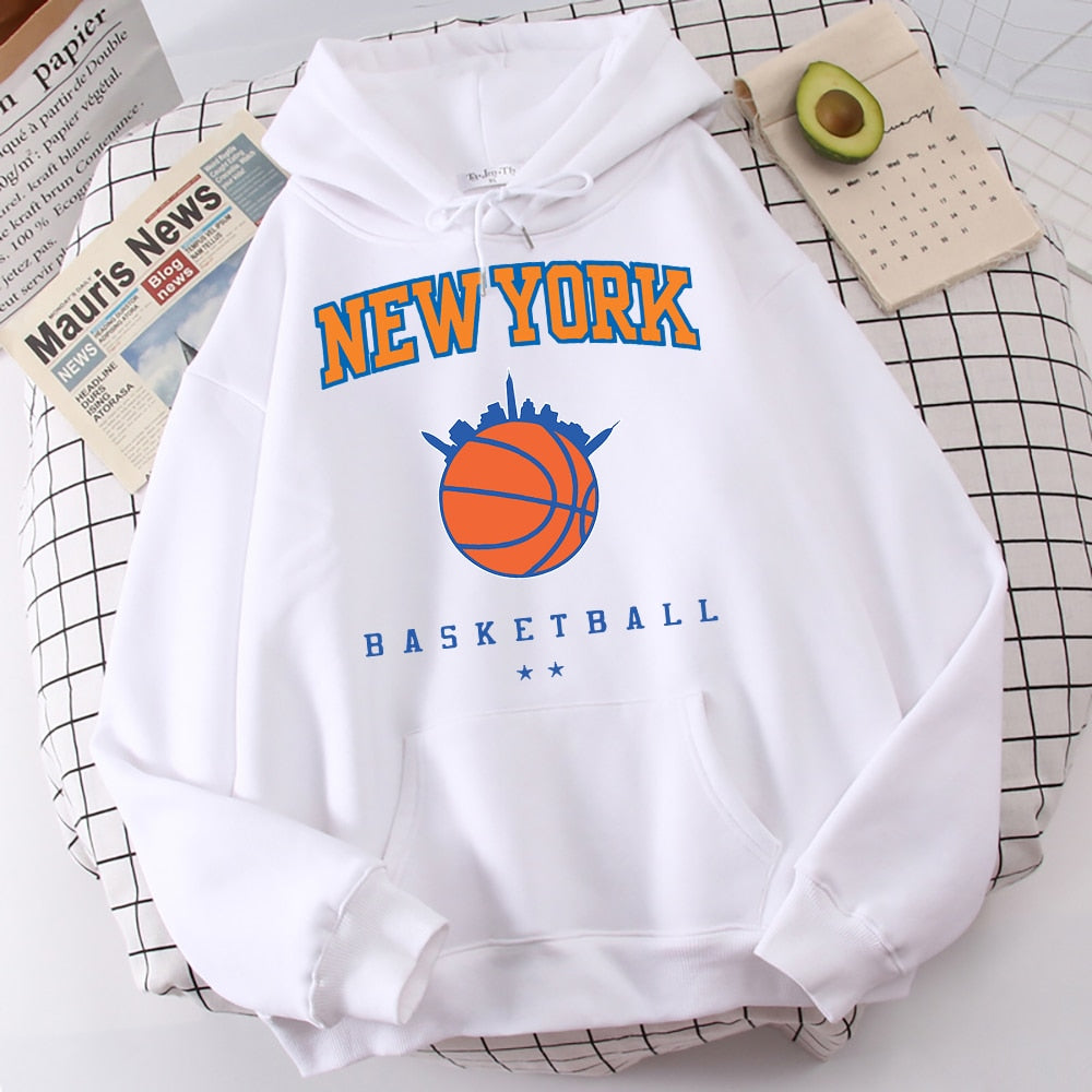 Male Casual Fashion Hoodies Cool Print Hip Hop Sweatshirt New York Basketball Funny Hooded Fleece Men&#39;s Soft Harajuku Pullover