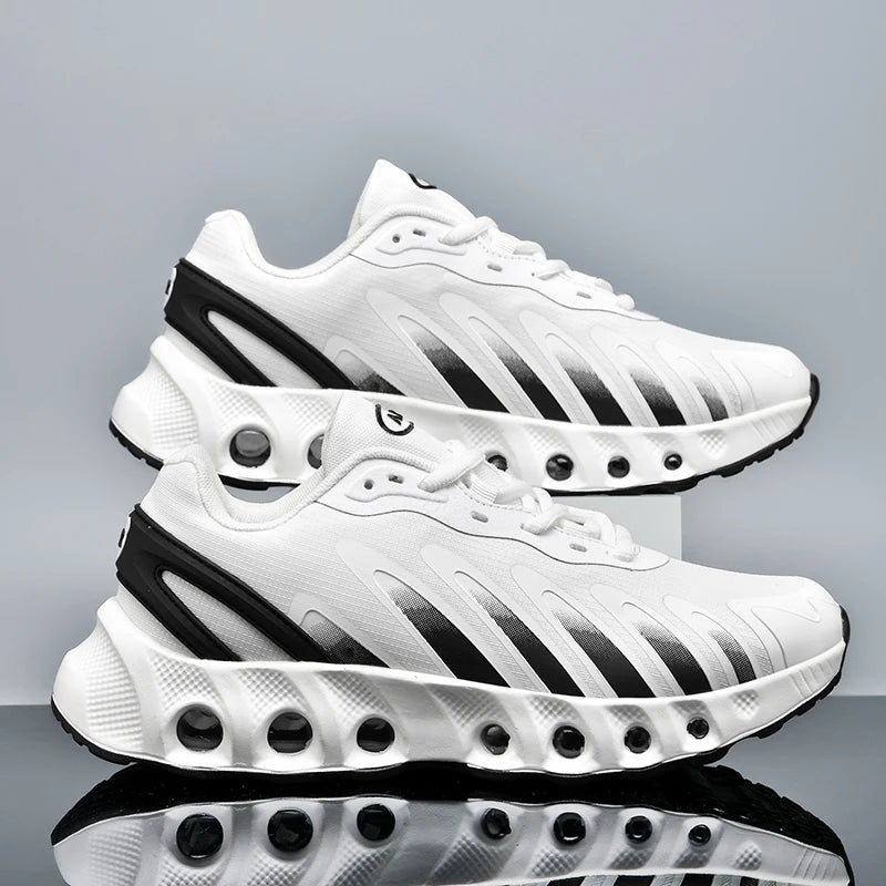 New men's sneakers PU air cushion anti-slip shock absorber running shoes outdoor lightweight and breathable mesh running shoes