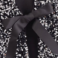 Spring Women Elegant Shirt and Blouse New Fashion Christmas New Year Bow Short Sleeve Dress Sequin Shirt Female Tops