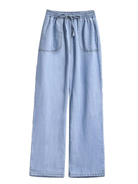 Wide Leg Jeans Women Summer Thin High Waist Draped Straight Loose plus Size Slimming Ice Silk Long Pants Casual Trousers