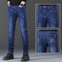Jeans Men Autumn and Winter New Elastic Business Men's Pants Youth Men Straight Man Men's Adult Seasons A Comfortable Gentleman