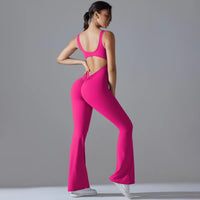 Sexy Back V Jumpsuit Gym Set Women Training Yoga Suit Sportswear Women Sports Jumpsuit Fitness Rompers Stretch Workout Bodysuits
