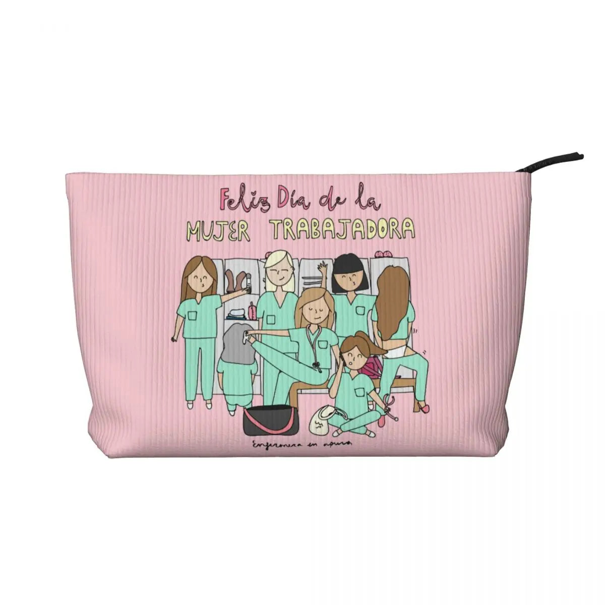 Custom Cartoon Doctor Nurse Enfermera En Apuros Toiletry Bag Women Cosmetic Makeup Organizer Lady Beauty Storage Dopp Kit Box