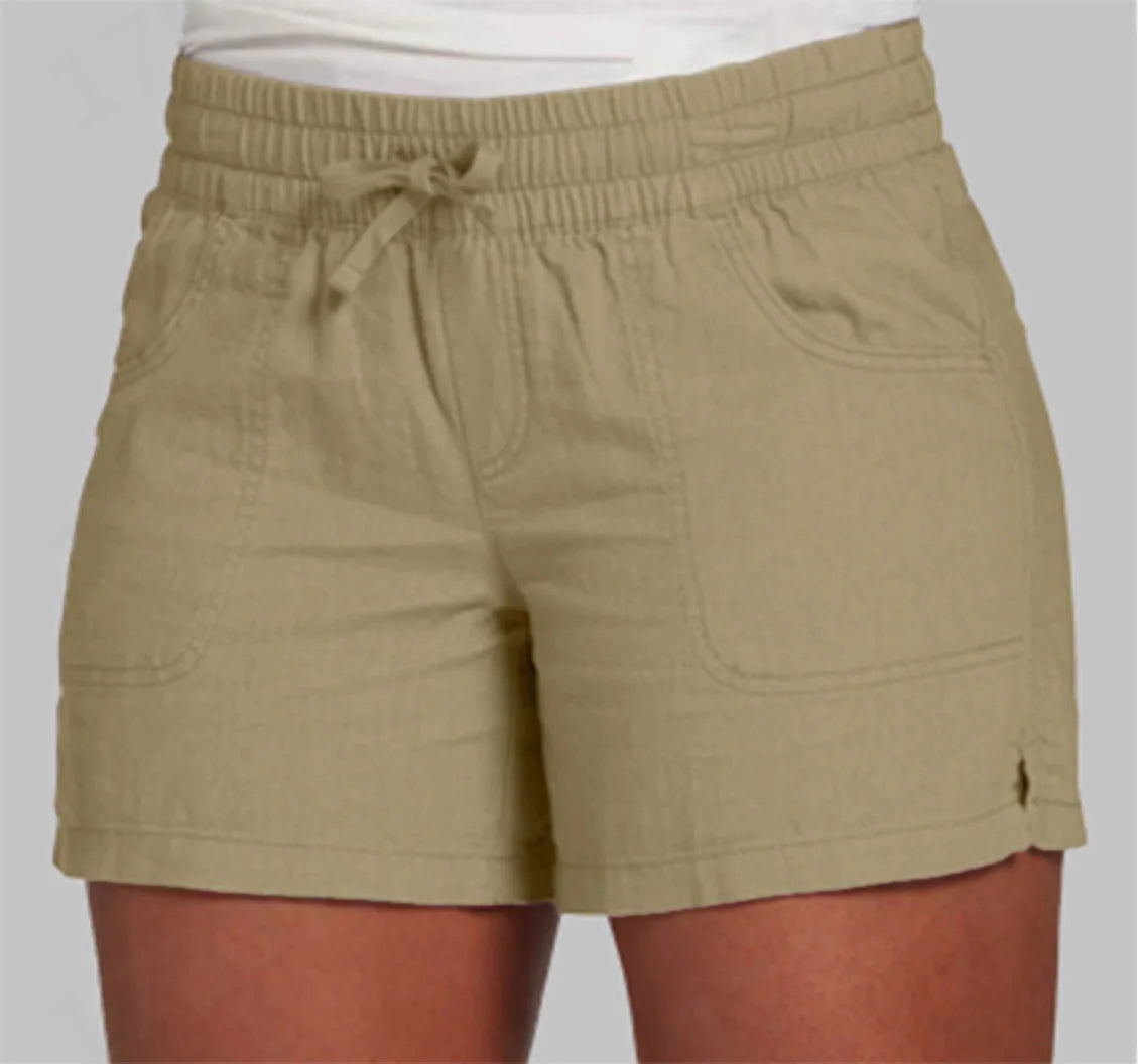 Women's High Waist Lace Up Shorts Casual Straight Pants Comfortable Monochromatic Summer New 2022