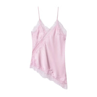 Sexy Lace Sling Tops Women's Hollow Out Sleeveless Backless Asymmetrical Hem Top 2026 Summer New Lady Fashion Short Tops