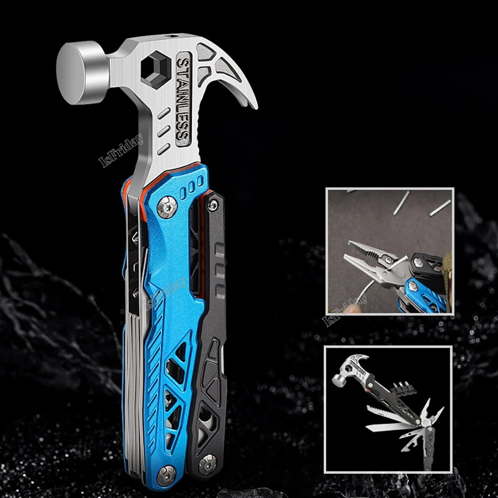Multitool Claw Hammer Multifunctional Pliers Stainless Steel Tool Outdoor Survival Wire Cutter Camping Knife Wrench Hand Tools