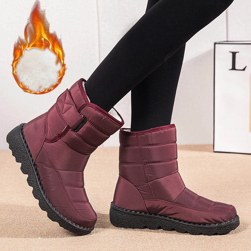 Waterproof Winter Boots for Women 2025 New Faux Fur Long Plush Snow Boots Woman Platform Shoes Warm Cotton Couples Ankle Boots