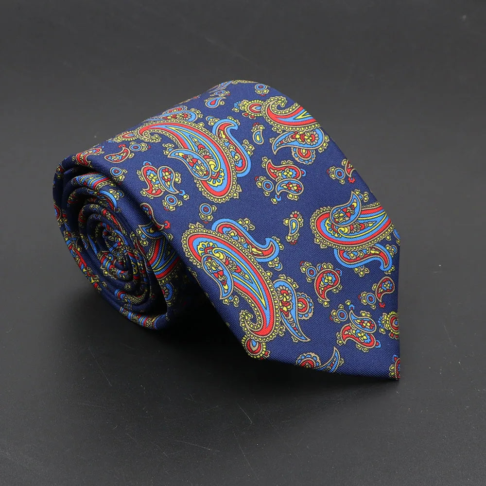 Super Soft Bohemian Silk Ties Men's Fashion 7.5cm Necktie For Men Wedding Business Meeting Gravata Colorful Novelty Printing Tie