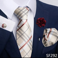 Hot Sale Luxury 8 cm Blue Floral Ties Pocket Square Cufflinks Brooch Set For Man Suit Accessories Holiday Gift Fit Formal Party