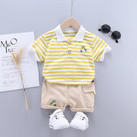 Summer Baby Boy Clothing Sets Fashion Bear Embroidery Short Sleeve T-shirt+Shorts Children 2Pcs Suit 1-5Y Girl Kids Sports Set