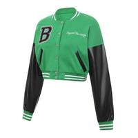 Woman Y2K Oversized Baseball Uniform Jacket Bomber Top Coat Letters Embroidery Pattern Long Sleeve Jacket with Pocket