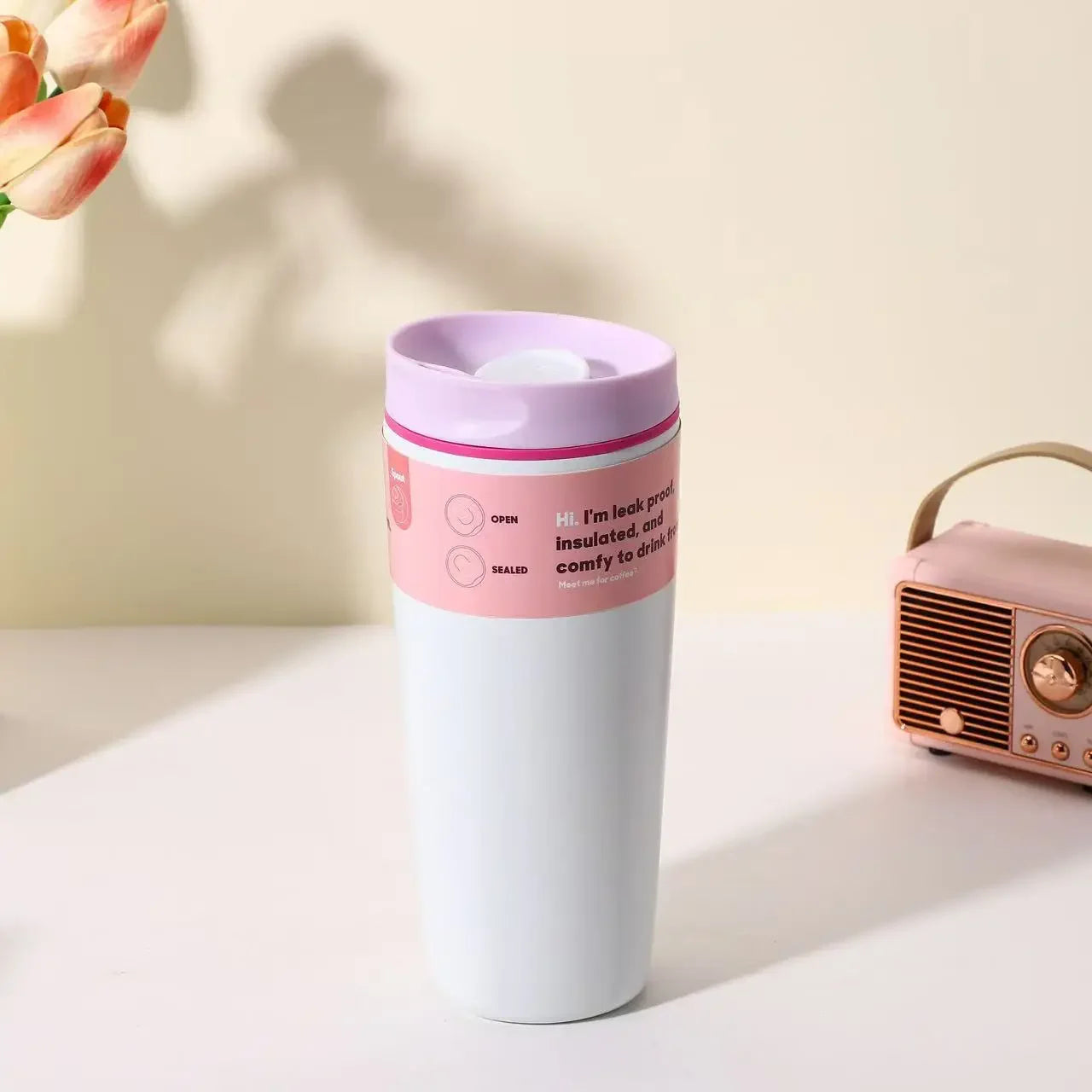 Stainless steel insulated cup, simple and fashionable, suitable for coffee drinking, portable for outdoor use, and can be carrie