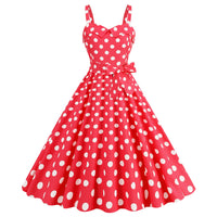 Elegant Women Pink Polka Dot Dress Summer Robe Hepburn 1950s 60s Vintage Sexy Halter Rockabilly Retro Party Dresses 2026 Vestido
