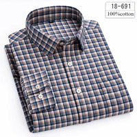 Luxury high-quality100%cotton houndstooth full shirts for men slim fit Casual shirt long-sleeve plaid soft designer clothes ropa