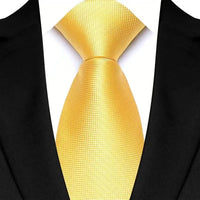 8cm Width Yellow Color Neck Ties For Men Paisley Dots Necktie Handmade Business Formal Tie Suit Accessories Tuxedo Cravat