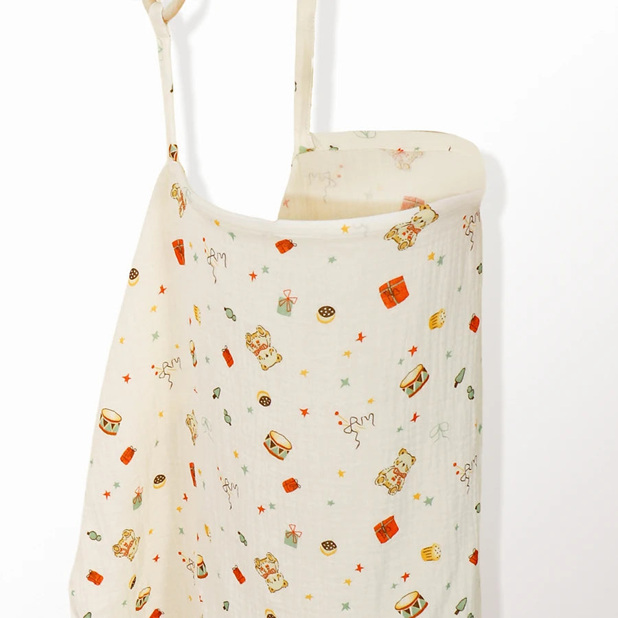 Muslin Nursing Cover for Baby Breastfeeding Breastfeeding Cover up with Arch Neckline for Women Nursing Apron Stroller Cover