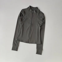 Zippered Sports Jacket for Women Yoga Suits Slim Fit Training for Jogging Long-sleeved Quick-drying Cardigan Jacket Top