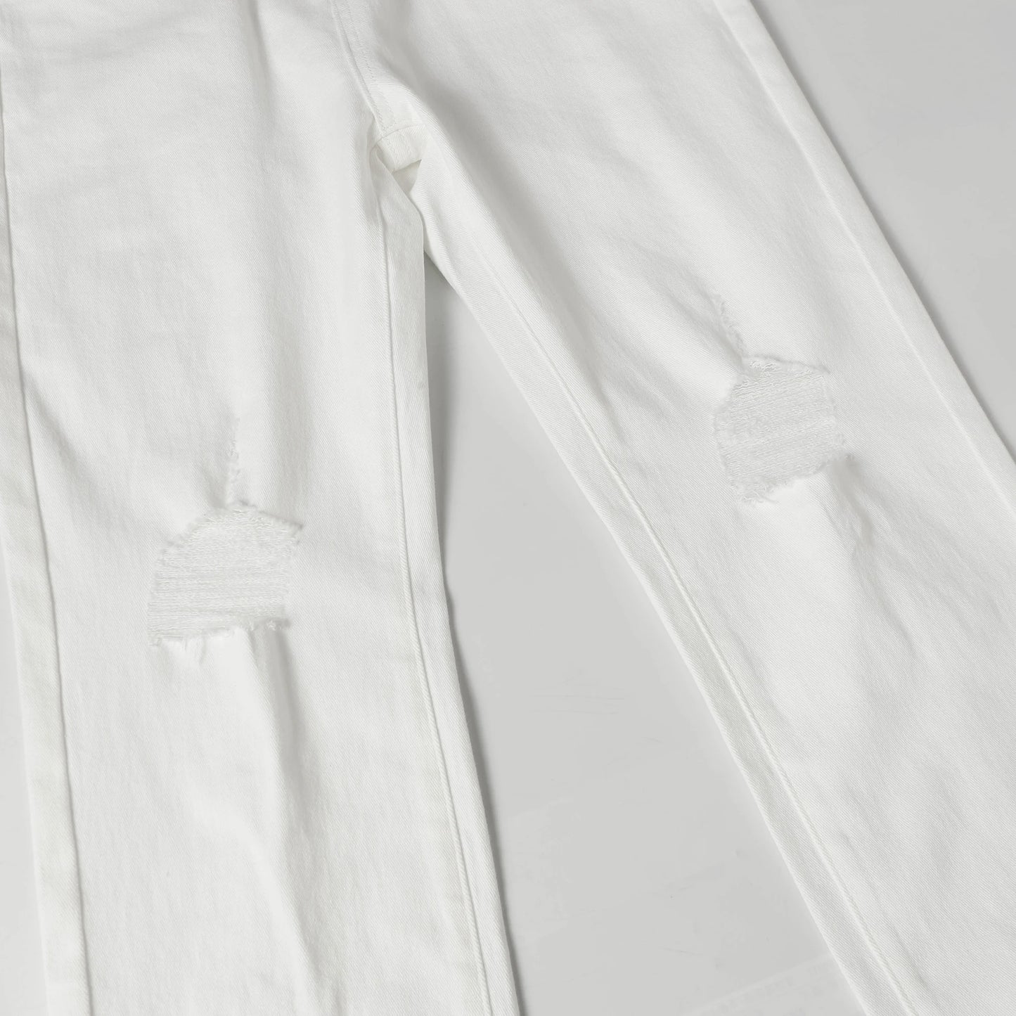 Mens White Jeans Pants Slim Fit Streetwear Distressed Black Denim Overalls Retro Y2k Solid Color Straight-leg Jeans Men Ripped