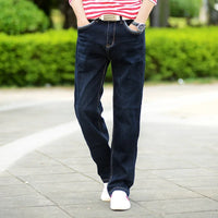Mens Wide Leg Jeans Slightly Flared Slim Fit Famous Brand Blue Black jeans Designer Classic Male Stretch Denim pantd