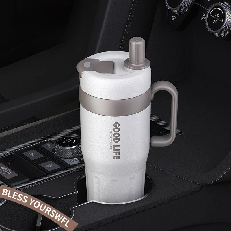 304 Stainless Steel Insulated Water Bottle 620/720ml Car Ice Cup Thermos Straw Cup Coffee Tumbler Cold and Hot Vacuumm Cup