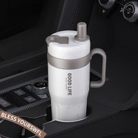 304 Stainless Steel Insulated Water Bottle 620/720ml Car Ice Cup Thermos Straw Cup Coffee Tumbler Cold and Hot Vacuumm Cup
