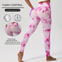 WAREBALL New Fashion Tie Dye Yoga Pants Gym Leggings Women Seamless High Waist Push Up Sport Tights Fitness Workout Leggins
