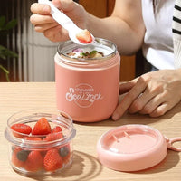 Stainless Steel Soup Cup Breakfast Oat Cups Students Office Workers Portable Milk Fruit Salad Cup Sealed Thermos Container
