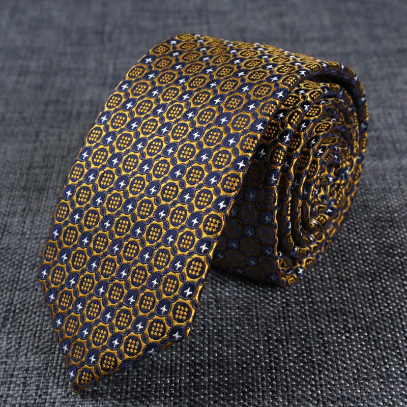 New Skinny 6CM Mens Necktie Slim Narrow Ties For Man Plaids Striped Paisley Jacquard Cravat Business Party Corbatas Neck Tie