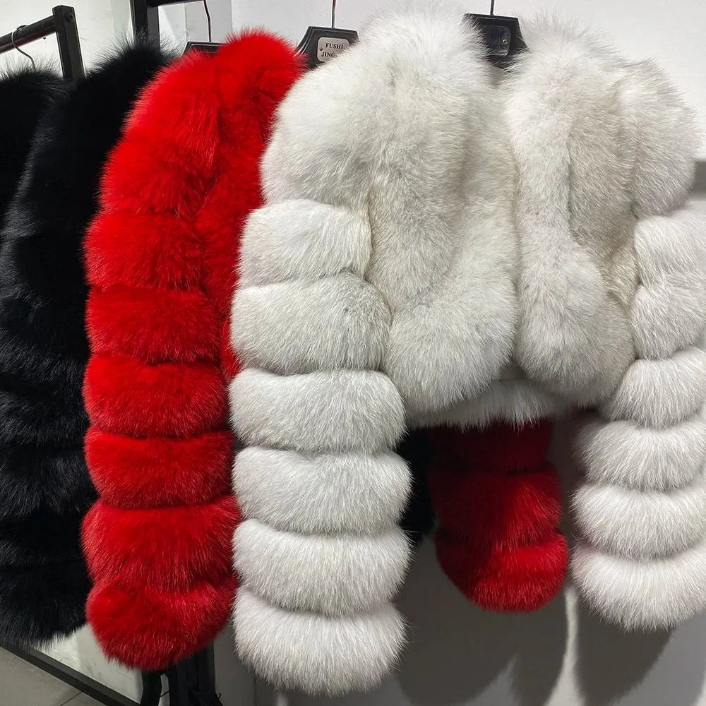 Warm Faux Fur Coats Women Short Overcoats Loose O Neck Long Sleeves Covered Button Straight Work Y2k Casual 2025 Autumn Winter