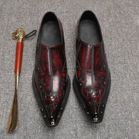 Spring/Autumn Men's Genuine Leather Pointed Toe Slip-On Brown Business Office Wedding For Men Flats Shoes