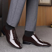 Italian Oxford Shoes for Men Luxury Patent Leather Wedding Shoes Pointed Toe Dress Shoes Classic  Plus Size 38-48