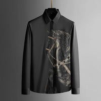 Shirts for Men Long Sleeve Printed Funny with Print Man Shirt Button Up Sleeves Fashion 2025 Elegant Hipster High Quality Luxury