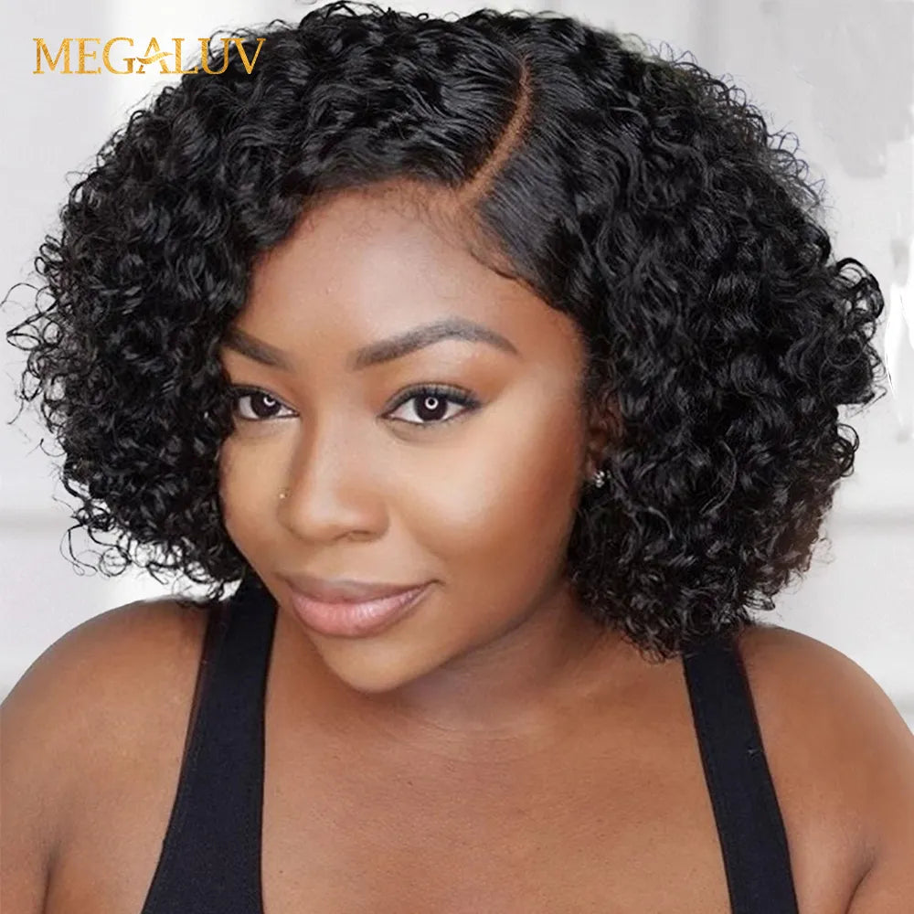 13X4 Jerry Curly Lace Front Wig 99J Wave Lace Closure Wig Glueless Human Hair For Women HD Preplucked Side Part Lace Front Wig